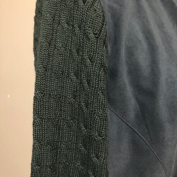 Christopher & Banks Faux Suede Wool blend Knit Sweater Jacket Cardigan Size M - Picture 13 of 14